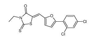 (5E)-5-[[5-(2,4-dichlorophenyl)furan-2-yl]methylidene]-3-ethyl-2-sulfanylidene-1,3-thiazolidin-4-one结构式