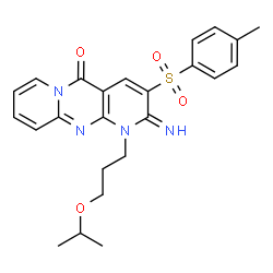 2-imino-1-(3-isopropoxypropyl)-3-[(4-methylphenyl)sulfonyl]-1,2-dihydro-5H-dipyrido[1,2-a:2,3-d]pyrimidin-5-one结构式