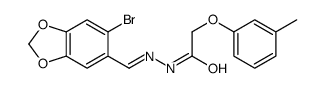 N-[(6-bromo-1,3-benzodioxol-5-yl)methylideneamino]-2-(3-methylphenoxy)acetamide Structure