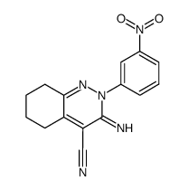 3-imino-2-(3-nitrophenyl)-2,3,5,6,7,8-hexahydrocinnoline-4-carbonitrile Structure