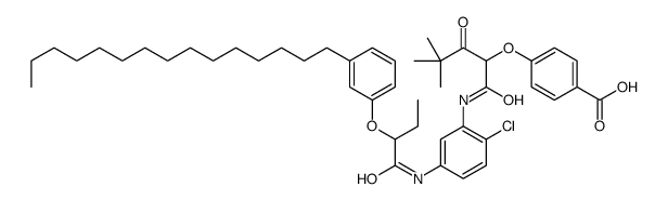 4-[1-[[[2-Chloro-5-[[1-oxo-2-(3-pentadecylphenoxy)butyl]amino]phenyl]amino]carbonyl]-3,3-dimethyl-2-oxobutoxy]benzoic acid Structure
