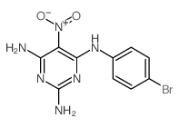 N4-(4-bromophenyl)-5-nitro-pyrimidine-2,4,6-triamine structure