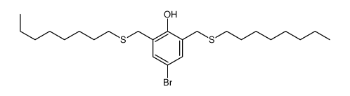 4-bromo-2,6-bis(octylsulfanylmethyl)phenol结构式