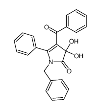 4-Benzoyl-1-benzyl-3,3-dihydroxy-5-phenyl-1,3-dihydro-pyrrol-2-one结构式