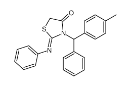 3-[(4-methylphenyl)-phenylmethyl]-2-phenylimino-1,3-thiazolidin-4-one结构式
