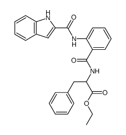 2(R,S)-{2-[(1H-indole-2-carbonyl)-amino]-benzoylamino}-3-phenyl-propionic acid ethyl ester Structure