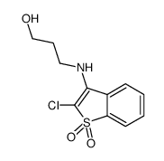 3-[(2-chloro-1,1-dioxo-1-benzothiophen-3-yl)amino]propan-1-ol结构式