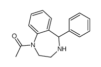 1-(5-phenyl-2,3,4,5-tetrahydro-1,4-benzodiazepin-1-yl)ethanone Structure