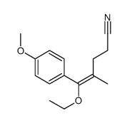 5-ethoxy-5-(4-methoxyphenyl)-4-methylpent-4-enenitrile结构式