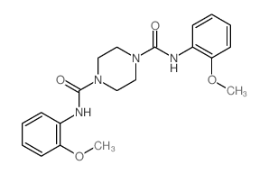 N,N-bis(2-methoxyphenyl)piperazine-1,4-dicarboxamide structure