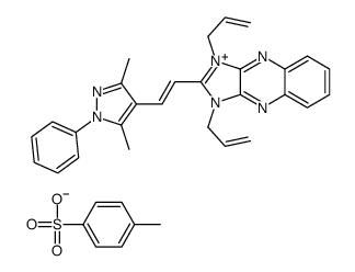 2-[2-(3,5-dimethyl-1-phenylpyrazol-4-yl)ethenyl]-1,3-bis(prop-2-enyl)imidazo[4,5-b]quinoxalin-3-ium,4-methylbenzenesulfonate Structure