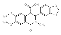 4-Isoquinolinecarboxylicacid,3-(1,3-benzodioxol-5-yl)-1,2,3,4-tetrahydro-6,7-dimethoxy-2-methyl-1-oxo-,(3R,4S)-rel- Structure