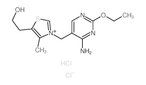 2-[3-[(4-amino-2-ethoxy-pyrimidin-5-yl)methyl]-4-methyl-1-thia-3-azoniacyclopenta-2,4-dien-5-yl]ethanol结构式