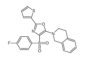 5-(3,4-dihydro-1H-isoquinolin-2-yl)-4-(4-fluorophenyl)sulfonyl-2-thiophen-2-yl-1,3-oxazole Structure