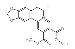 dimethyl 6,7-dihydro-[1,3]benzodioxolo[5,6-a]quinolizin-5-ium-2,3-dicarboxylate,chloride Structure