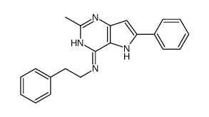 2-Methyl-6-phenyl-N-(2-phenylethyl)-5H-pyrrolo(3,2-d)pyrimidin-4-amine Structure