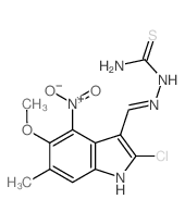 Hydrazinecarbothioamide,2-[(2-chloro-5-methoxy-6-methyl-4-nitro-1H-indol-3-yl)methylene]- structure