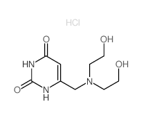 2,4(1H,3H)-Pyrimidinedione,6-[[bis(2-hydroxyethyl)amino]methyl]-, hydrochloride (1:1)结构式
