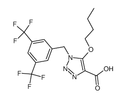 1-(3,5-bis-trifluoromethyl-benzyl)-5-butoxy-1H-[1,2,3]triazole-4-carboxylic acid结构式