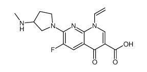 1-ethenyl-6-fluoro-7-(3-methylaminopyrrolidin-1-yl)-4-oxo-1,8-naphthyr idine-3-carboxylic acid结构式