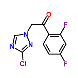 2-(3-chloro-1H-1,2,4-triazole-1-)-1-(2,4-difluorophenyl)ethanone结构式