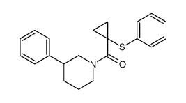 (3-phenylpiperidin-1-yl)-(1-phenylsulfanylcyclopropyl)methanone结构式