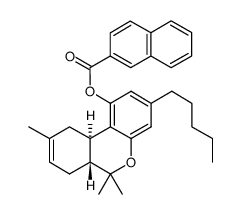 (-)-Δ8-6a,10a-trans-tetrahydrocannabinol-(2-naphtoyl)-ester结构式
