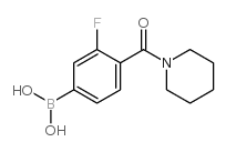 3-氟-4-(哌啶-1-羰基)苯基硼酸结构式