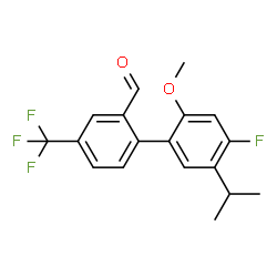 4'-fluoro-5'-isopropyl-2'-methoxy-4-(trifluoromethyl)-1,1'-biphenyl-2-carbaldehyde Structure