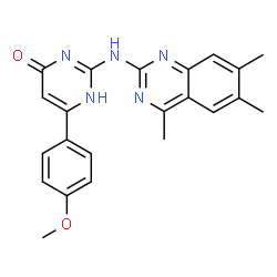 6-(4-methoxyphenyl)-2-[(4,6,7-trimethyl-2-quinazolinyl)amino]-4(3H)-pyrimidinone structure