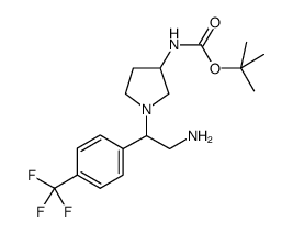 3-N-Boc-氨基-1-[2-氨基-1-(4-三氟甲基-苯基)-乙基]-吡咯烷结构式