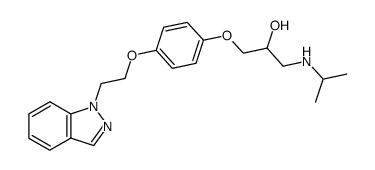 1-[4-[2-(1H-indazol-1-yl)ethoxy]phenoxy]-3-isopropylamino-2-propanol Structure