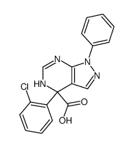 4-(2-chlorophenyl)-1-phenyl-4,5-dihydro-1H-pyrazolo[3,4-d]pyrimidine-4-carboxylic acid Structure