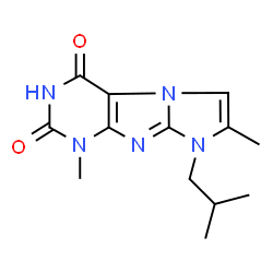 1-Isobutyl-2,7-dimethyl-1H,7H-1,3a,5,7,8-pentaaza-cyclopenta[a]indene-4,6-dione Structure