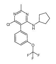 6-chloro-N-cyclopentyl-2-methyl-5-[3-(trifluoromethoxy)phenyl]pyrimidin-4-amine结构式