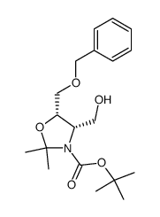 (4S,5S)-5-benzyloxymethyl-3-N-tert-butoxycarbonyl-2,2-dimethyl-4-hydroxymethyl-1,3-oxazolidine结构式