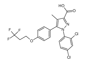 1-(2,4-dichlorophenyl)-4-methyl-5-[4-(3,3,3-trifluoropropoxy)phenyl]-1H-pyrazole-3-carboxylic acid Structure