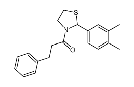 1-[2-(3,4-dimethylphenyl)-1,3-thiazolidin-3-yl]-3-phenylpropan-1-one结构式