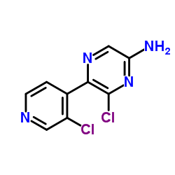 6-Chloro-5-(3-chloro-4-pyridinyl)-2-pyrazinamine Structure