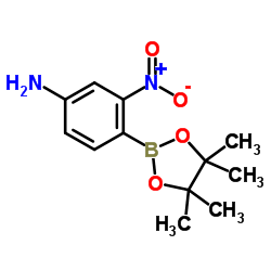 3-Nitro-4-(4,4,5,5-tetramethyl-1,3,2-dioxaborolan-2-yl)aniline结构式