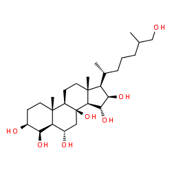 5α-Cholestane-3β,4β,6α,8β,15α,16β,26-heptaol Structure