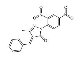 2-(2,4-Dinitro-phenyl)-5-methyl-4-[1-phenyl-meth-(Z)-ylidene]-2,4-dihydro-pyrazol-3-one Structure