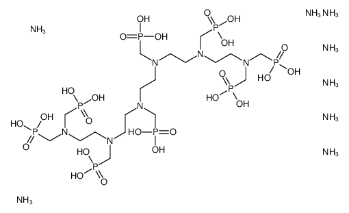 octaammonium octahydrogen [2,5,8,11,14,17-hexakis(phosphonatomethyl)-2,5,8,11,14,17-hexaazaoctadecane-1,18-diyl]bisphosphonate结构式