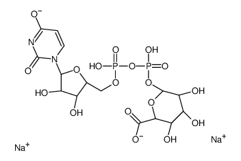 disodium,[(2R,3R,4S,5S,6S)-6-carboxy-3,4,5-trihydroxyoxan-2-yl] [[(2R,3S,4R,5R)-5-(2,4-dioxopyrimidin-1-yl)-3,4-dihydroxyoxolan-2-yl]methoxy-oxidophosphoryl] phosphate结构式