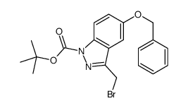 tert-butyl 3-(bromomethyl)-5-phenylmethoxyindazole-1-carboxylate结构式
