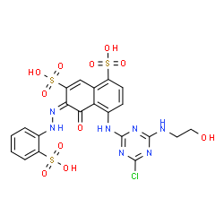 4-[[4-chloro-6-[(2-hydroxyethyl)amino]-1,3,5-triazin-2-yl]amino]-5-hydroxy-6-[(2-sulphophenyl)azo]naphthalene-1,7-disulphonic acid picture