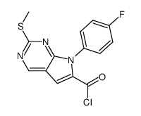 7-(4-fluorophenyl)-2-methylsulfanyl-7H-pyrrolo[2,3-d]pyrimidine-6-carbonyl chloride结构式