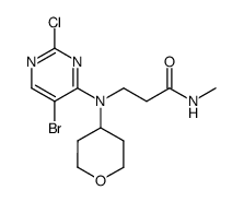 3-[(5-bromo-2-chloro-pyrimidin-4-yl)-(oxan-4-yl)amino]-N-methyl-propanamide Structure