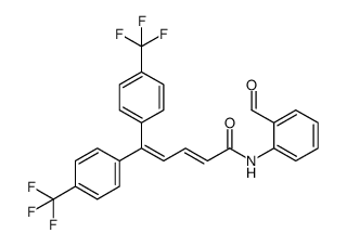 (E)-N-(2-formylphenyl)-5,5-bis[4-(trifluoromethyl)phenyl]-2,4-pentadienamide结构式