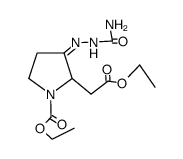 <1-Ethoxycarbonyl-3-oxo-pyrrolidinyl-(2)>-essigsaeureethylester-semicarbazon Structure